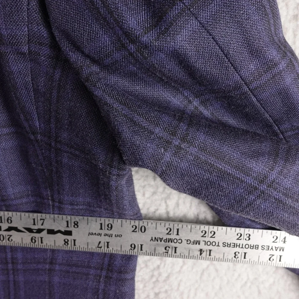 Lauren‎ Ralph Lauren Mens 40L Silk Wool Plaid Blazer Sport Coat Blue 2 Button